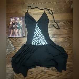 Black Zebra Print Women's Dress
